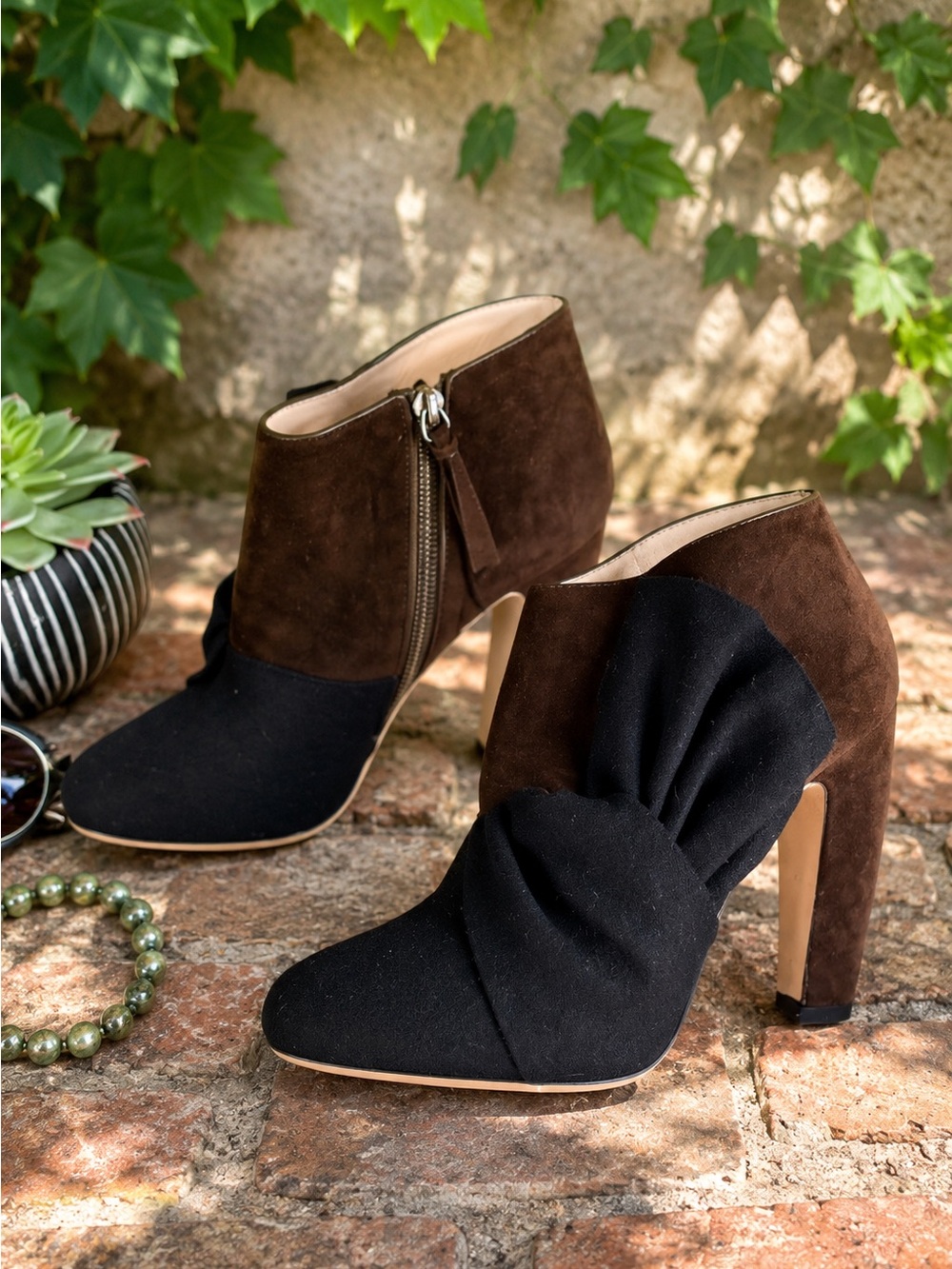MIU MIU Suede and Textile Calzature Donna Eban Ankle Boots, 39.5/9.5